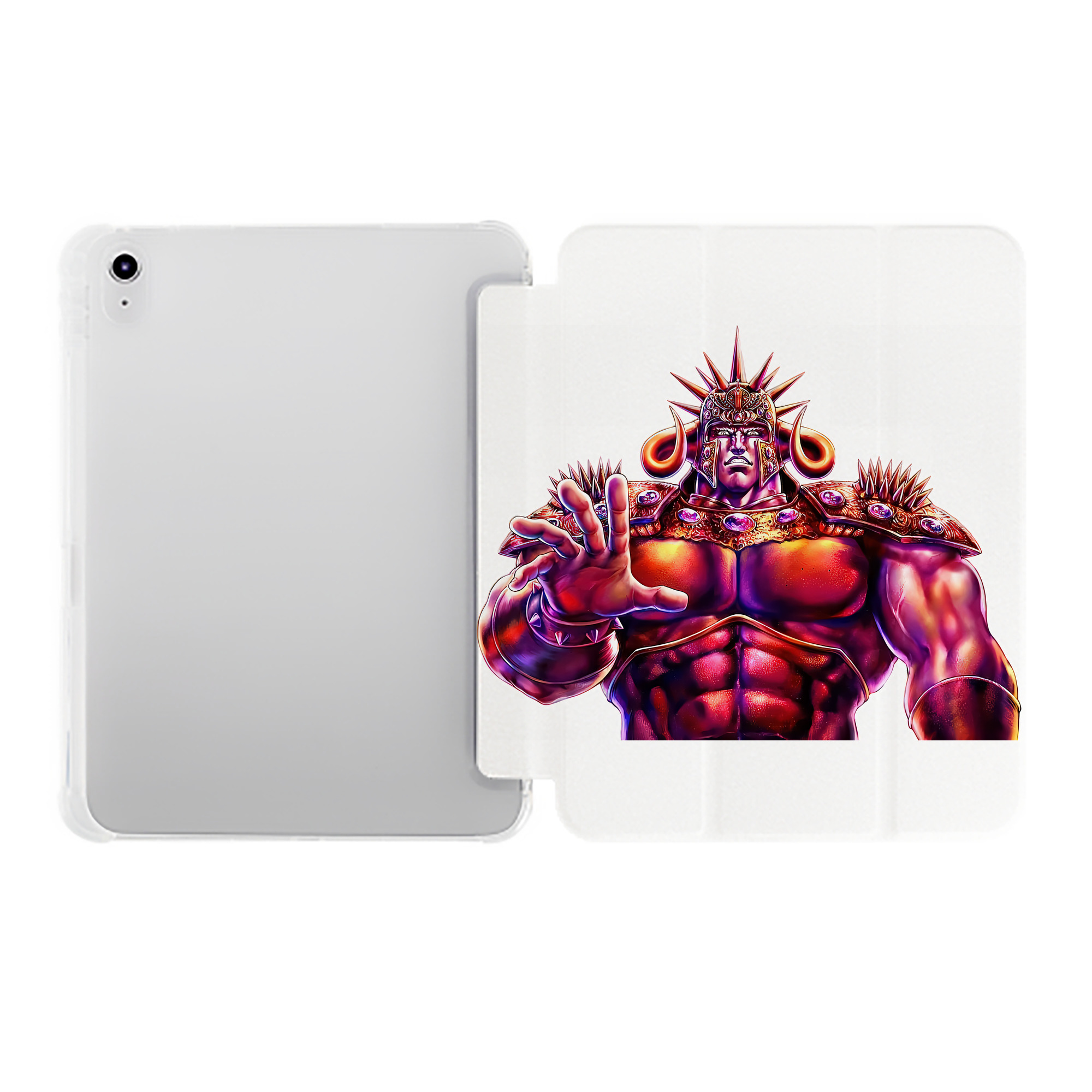 （画像用） 北斗の拳 Fist of the North Star IPad ケース ペン収納付き 三つ折りスタンド PUレザー×シリコン 対応機種9.5/10.5/10.9インチ
